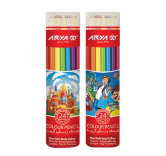 مداد 24 رنگ استوانه ای کد 3055 ( آریا )